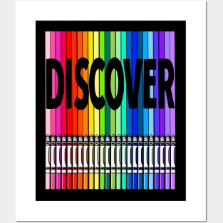 Discover with Markers in Rainbow Color Posters and Art